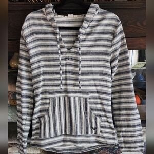 Roxy Black and White Striped Hoodie